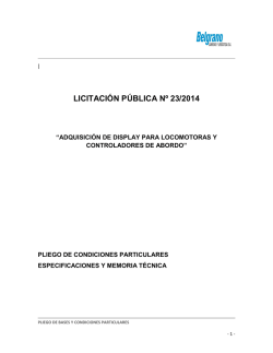 licitación pública nº 23/2014 - Trenes Argentinos Cargas y Logistica
