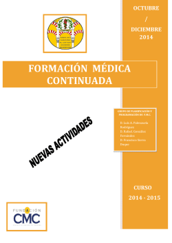 FORMACIÓN MÉDICA CONTINUADA - Colegio Oficial de Médicos