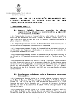Orden del día de la Comisión Permanente del CGPJ de 27 de