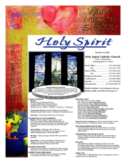 October 19, 2014 - Holy Spirit Catholic Church