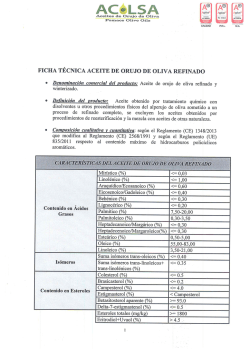 ficha tecnica aceite de orujo refinado - Acolsa