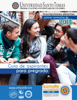 Guía de aspirantes para pregrado - Universidad Santo Tomás