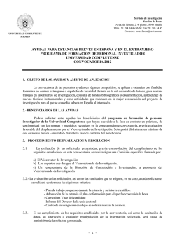 Convocatoria - Universidad Complutense de Madrid