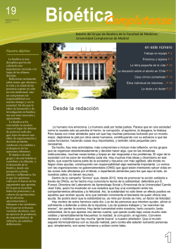 Boletín Bioética Complutense - Facultad de Medicina - Universidad