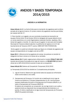 Anexos y bases Temporada 2014/2015 - Torneo social de fútbol