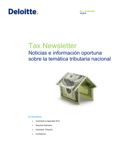 Tax Newsletter 10-2014 - Deloitte