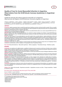 Quality of Care for acute Myocardial infarction in argentina