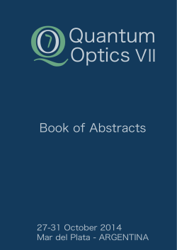 Book of Abstracts - Quantum Optics VII - Universidad de Buenos Aires