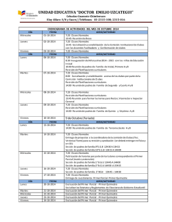 cronogramadeactividadesoctubre2014 - Unidad Educativa Dr