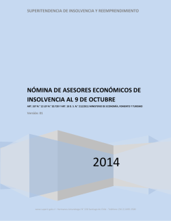 N&oacute;mina de Asesores Econ&oacute;micos de Insolvencias