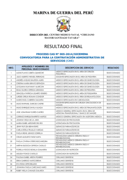 RESULTADO FINAL - Centro M&eacute;dico Naval