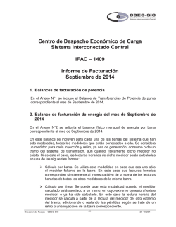 Informe de Facturación 1409 - CDEC SIC