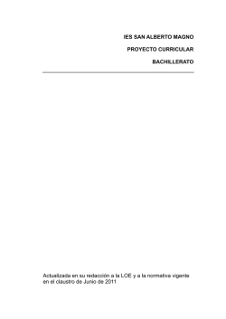Proyecto Curricular de Bachillerato - Catedu