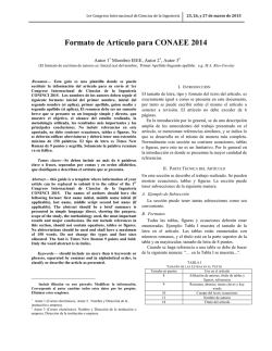 Formato de Artículo para CONAEE 2014 - coninci 2015