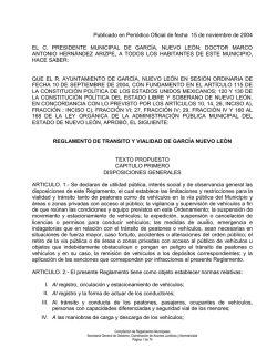 Reglamento de Tránsito y Vialidad de García, Nuevo León