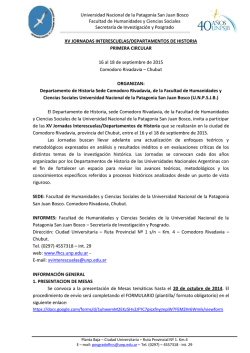 Primera Circular INTERESCUELAS 2015.pdf - Facultad de