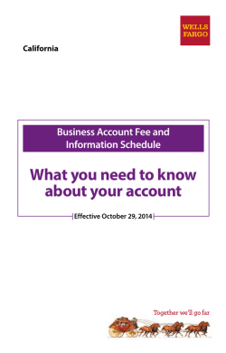What you need to know about your account - Wells Fargo