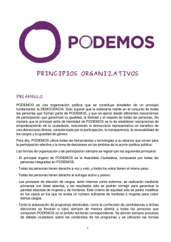 PRINCIPIOS ORGANIZATIVOS - Propuestas Asamblea Ciudadana