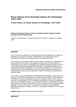 Historia de la SCC 1937-2007 - Instituciones - Infomed