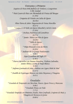 Entrantes y Primeros Ensaladas - Restaurante La Postal