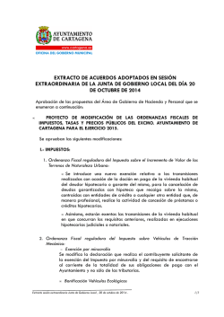 Extracto de acuerdos Junta de Gobierno 20/10/2014 - Ayuntamiento
