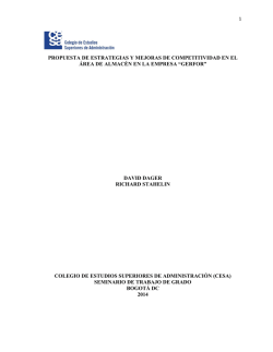 propuesta de estrategias y mejoras de competitividad en el &aacute;rea de