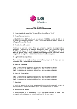 Bases de la acción GANA UN G3 EN MADRID GAMES - LG G3