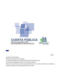 &Iacute;ndice P&aacute;gina Honorable Concejo Municipal El Balance de la