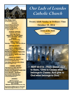 October 19, 2014 - Our Lady of Lourdes Catholic Church