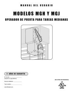 MODELOS MGH Y MGJ - LiftMaster