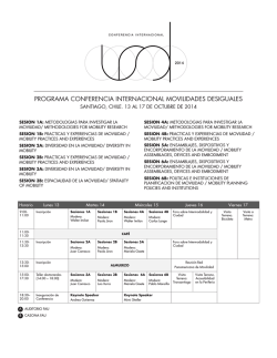 Programa de la Conferencia - Universidad de Chile