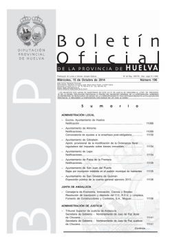 Mi&eacute;rcoles, 15 de Octubre de 2014 N&uacute;mero 196 - Diputaci&oacute;n