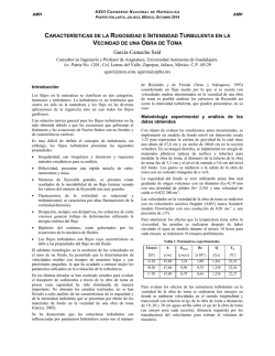 caracter&iacute;sticas de la rugosidad e intensidad turbulenta en la