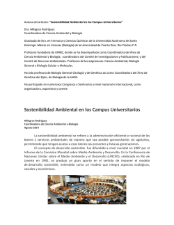 Sostenibilidad Ambiental en los Campus Universitarios - Unibe