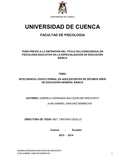 UNIVERSIDAD DE CUENCA - Repositorio Digital de la Universidad