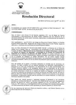 R.D. Nº 246-2014-DG/INSM - Instituto Nacional de Salud Mental