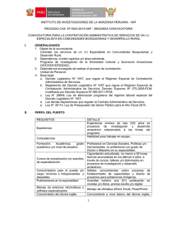 proceso cas n°0023-2014-iiap(segunda convocatoria) - Instituto de