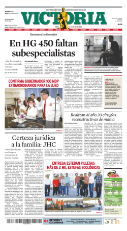 Certeza jur&iacute;dica a la familia: JHC - Periodico Victoria