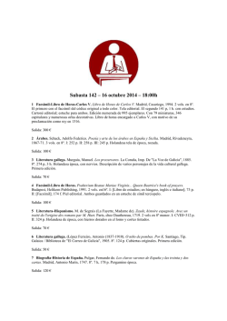 Subasta 142 – 16 octubre 2014 – 18:00h - El Remate