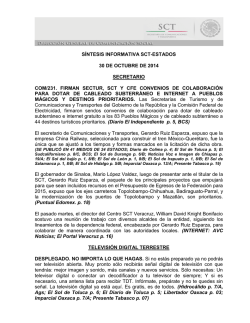 s&iacute;ntesis informativa sct-estados 30 de octubre de 2014 secretario