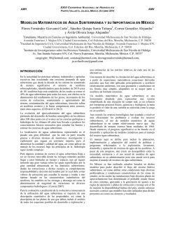 modelos matem&aacute;ticos de agua subterr&aacute;nea y su importancia en