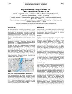 criterio generalizado de socavación: caso de aplicación río mezcalapa