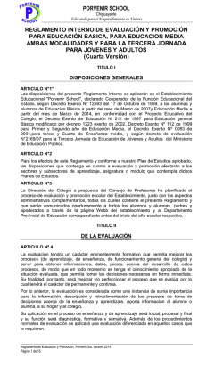 Reglamento de Evaluacion - Porvenir School