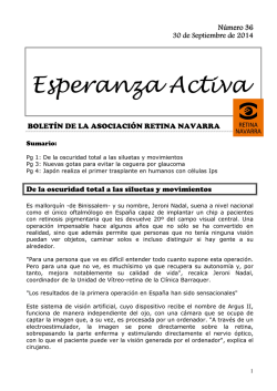 Bolet&iacute;n Esperanza Activa N&ordm; 36 - Asociaci&oacute;n Retina Navarra