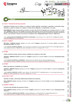 CIPAJ - Agenda del 8 al 14 de octubre de 2014 - Red Aragonesa de