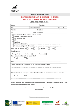 HOJA DE INSCRIPCI&Oacute;N ADEME GEOCACHING EN LA - PlanVE