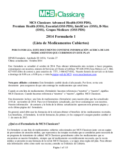 2014- Formulario de Medicamentos Recetados 1 - MCS Classicare