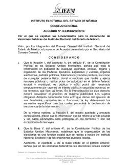 PROYECTO DE ACUERDO - Instituto Electoral del Estado de México