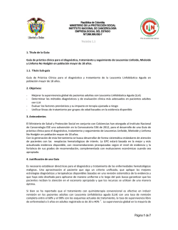 Alcance y Objetivos LLA - Instituto Nacional de Cancerología