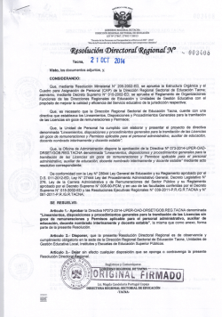 directiva n° 73-2014-uper-oad-dret/gob.reg.tacna - Dirección